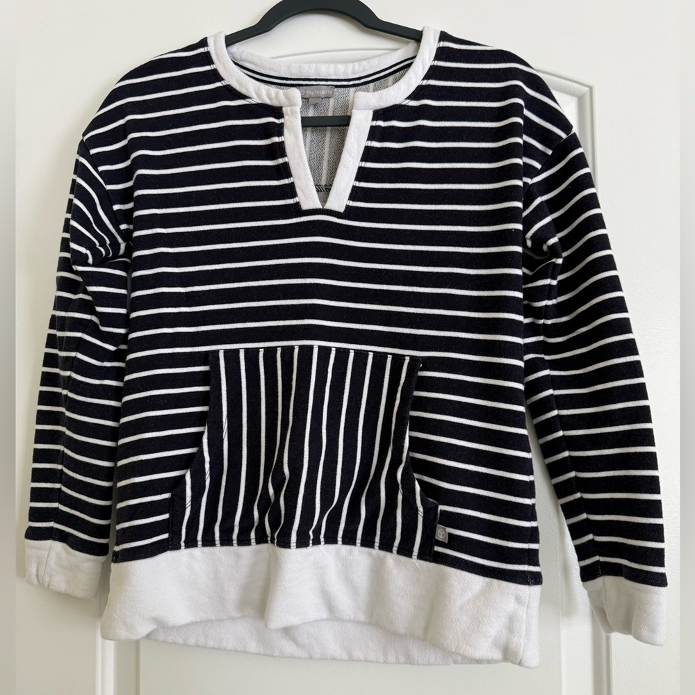 Talbots Black and White Striped Sweater